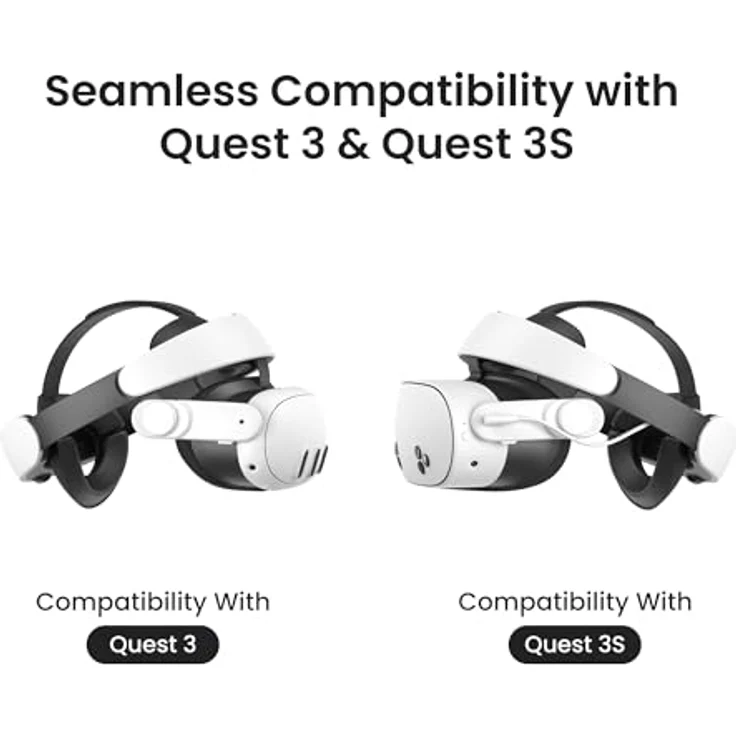 KIWI design H4 Boost Head Strap mit Akku Kompatibel mit Meta Quest 3/3S Komfort Halo Strap, für 3 Stunden zusätzlicher Akkulaufzeit, Schwarz – Bild 4