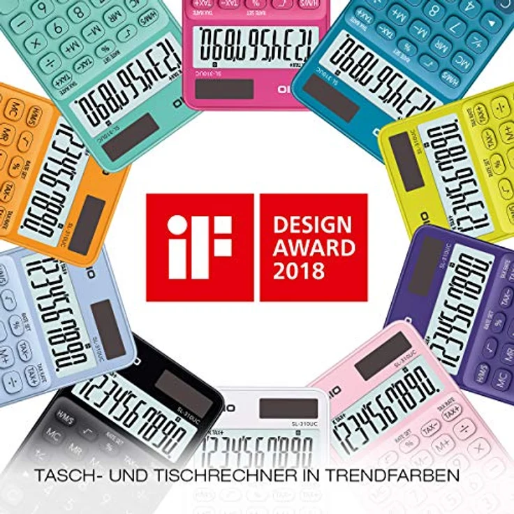 Casio SL-310UC-PL Taschenrechner, 10-stellig, in zehn Farbvarianten – Bild 3