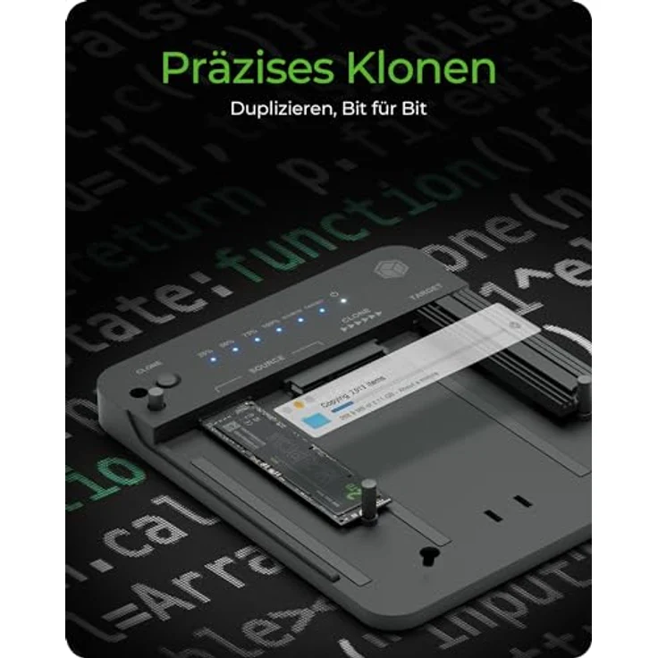 ICY BOX HDD/M.2 NVMe SSD Docking Station USB 3.2 Gen 2 (10 Gbit/s), Werkzeuglose Installation & Datenklon auf Knopfdruck, USB-C & USB-A, IB-2913MCL-C31 – Bild 4