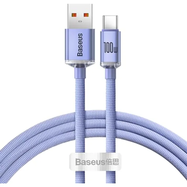 Baseus Crystal Shine - Schnellladekabel, USB - Type-C Kabel, 100W 1,2m, lila