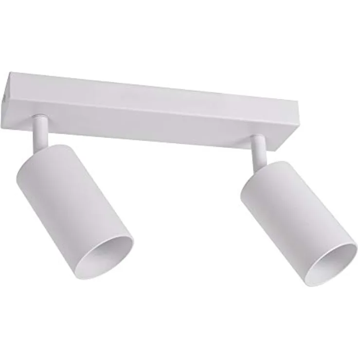 max K O M F O R T LED Deckenleuchte weiß 2x GU10 Fassung schwenkbar Deckenlampe Deckestrahler Deckenspot 866-2, Aluminium und Metall, Ø55x100mm