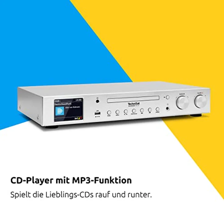 TechniSat DIGITRADIO 143 CD (V3) – Digital HiFi-Tuner, Internetradio (DAB+, UKW, Bluetooth-Audiostreaming, Spotify Connect, CD-Player, WLAN, Breite 43,5 cm, App-Steuerung, Fernbedienung) Silber – Bild 5