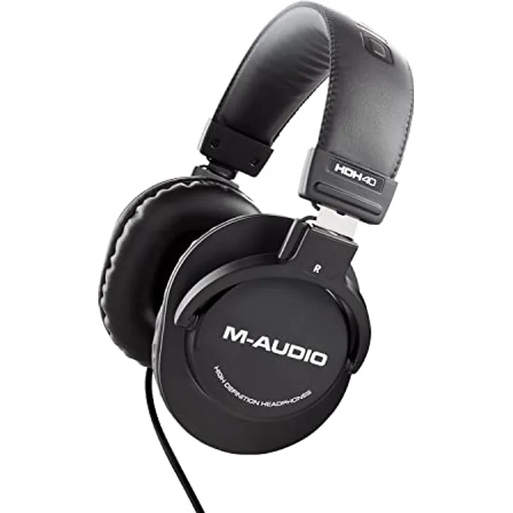 M-Audio HDH40 – Over-Ear Studiokopfhörer mit geschlossenem Design, flexiblem Bügel und 2.7m Kabel für Studiomonitoring, Podcasting und Recording