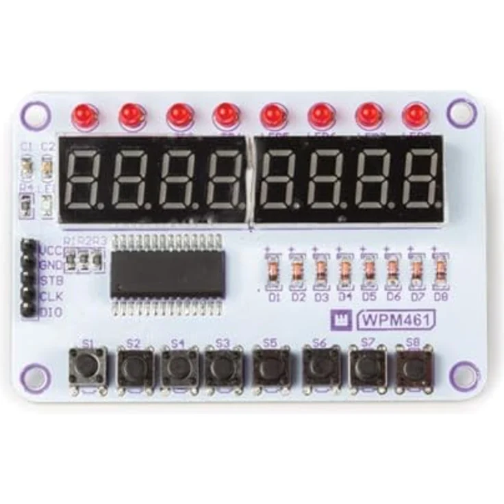 Velleman Whadda TM1638-Modul, Display und Tastatur mit 8 LEDs, einfacher Anschluss für Arduino-Projekte – Bild 2