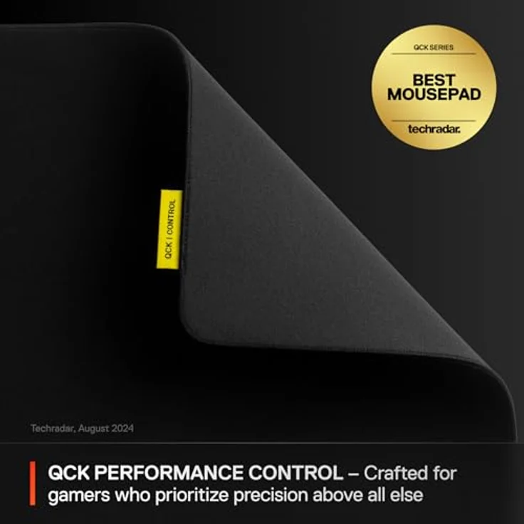 SteelSeries QcK Perf XL - Control, Gaming-Mauspad mit mikrostrukturierter Oberfläche, genähten Kanten und Gummibasis, Schwarz – Bild 5