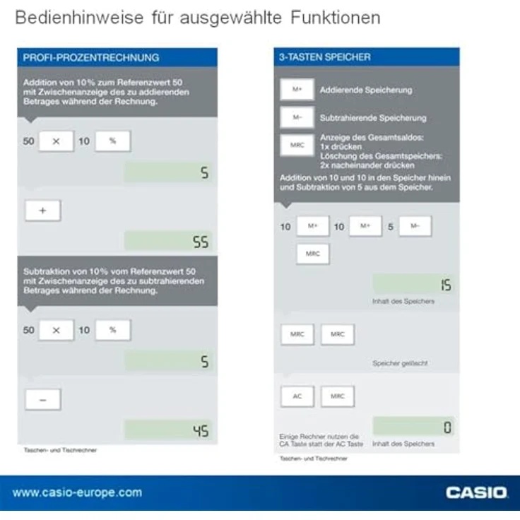 Casio MS-8F Taschenrechner Desktop Einfacher Taschenrechner Schwarz (MS-8F) – Bild 4