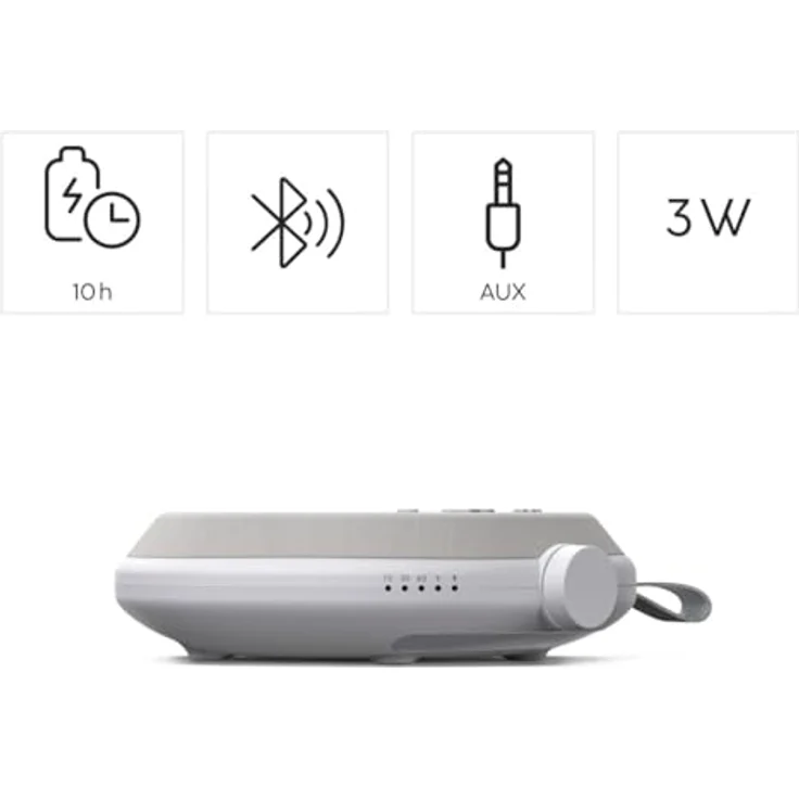 Hama Calm 3 W Bluetooth Lautsprecher, Laufzeit bis 20 h, Bluetooth 5.3, Grau/Weiß, versandkostenfrei – Bild 2