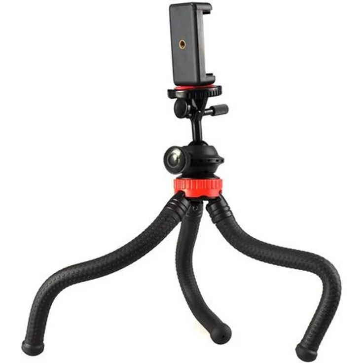 Studioking FTR-18, Flexibles Tischstativ mit Smartphone Adapter und drei Gummibeinen für unebene Oberflächen, 309 g leicht