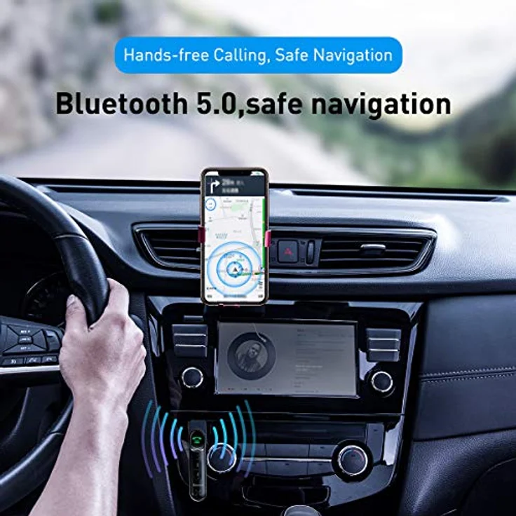 Baseus BSBA-02, Bluetooth AUX-Sender mit Bluetooth 5.0, 10m Reichweite und integriertem Mikrofon – schwarz – Bild 3