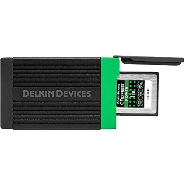 Delkin Devices USB-Speicherkartenleser CFExpress Typ B (DDREADER-54), USB 3.2 Typ-C Schnittstelle, Rundumschutz, duale Kabel enthalten - schwarz – Bild 2