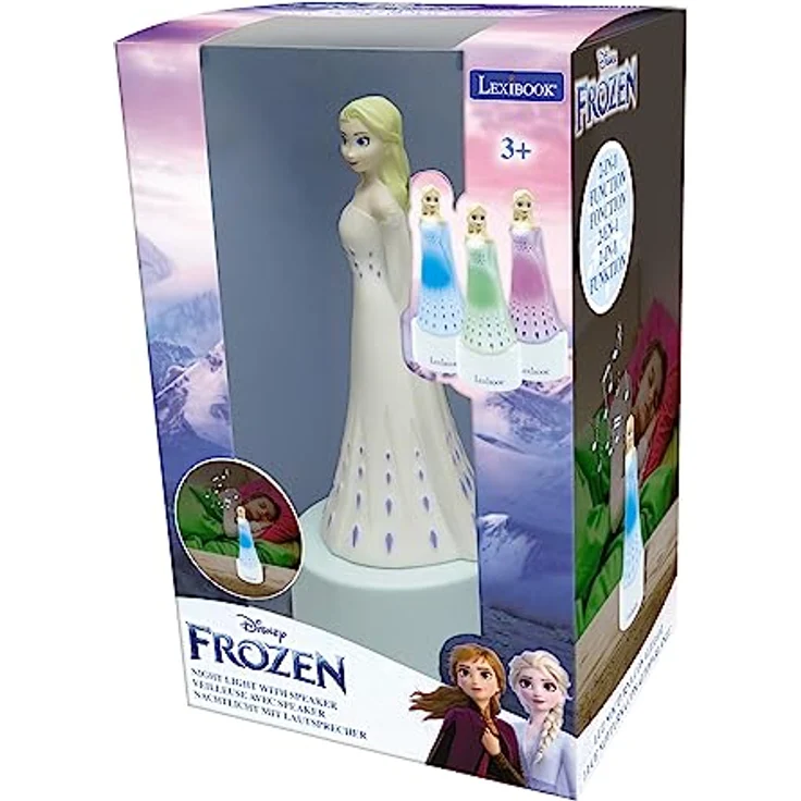 Lexibook Nachtlicht mit Disney Frozen Lautsprecher, 2-in-1 mit LED Night Light, blau – Bild 5