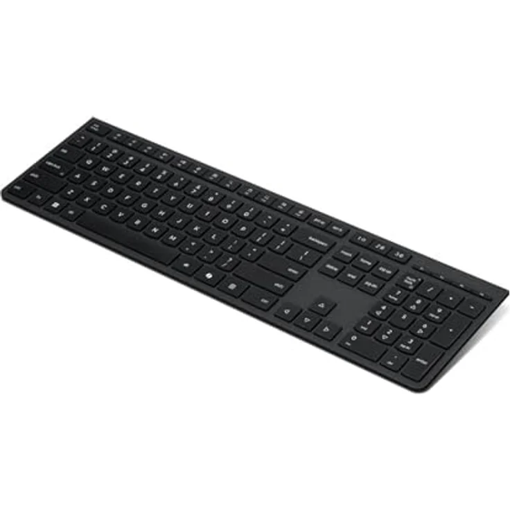 Lenovo Professional Wireless Rechargeable Keyboard, Deutsche Kabellose Tastatur mit Scheren-Schaltern, Grau – Bild 2