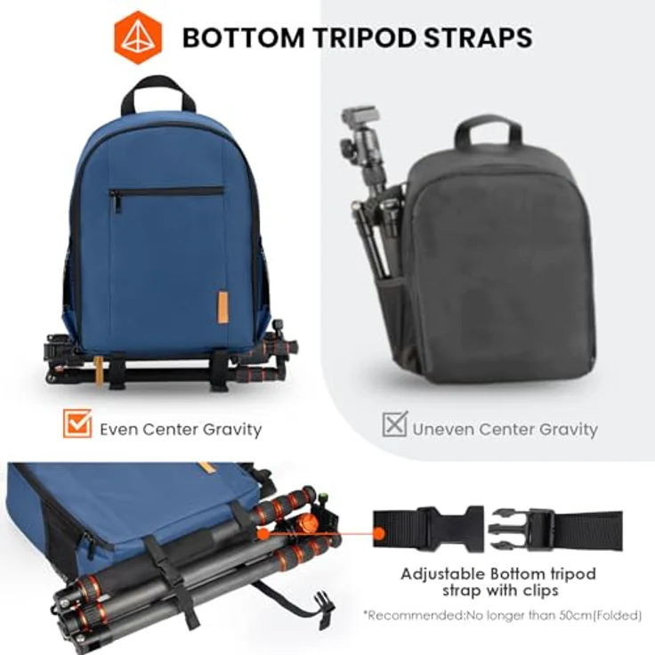 TARION TB-S Kamerarucksack, kompakter Fotorucksack mit großem Fassungsvermögen, wasserabweisend, blau – Bild 4