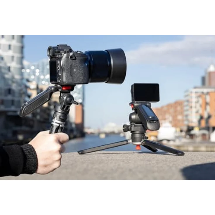 Rollei Creator Grip Ministativ, Dreibeinstativ für Kompaktkameras und Smartphones, 360° drehbarer Kopf, rutschfester Halt, leicht und kompakt – Bild 4