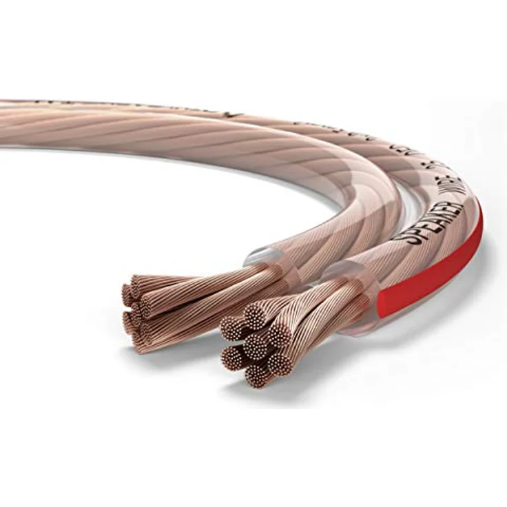 Oehlbach Speaker Wire SP-25 - Stereo HI-FI Lautsprecherkabel, Boxenkabel mit OFC (sauerstofffreies Kupfer) 2x2,5 mm² Mini Spule Lautsprecher Kabel - Glasklar 10 Meter – Bild 1