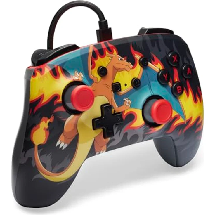 PowerA Verbesserter kabelgebundener Controller für Nintendo Switch - Charizard-Feuersturm, Offiziell lizenziert, 3,5-mm-Audiobuchse, Programmierbare Tasten – Bild 3