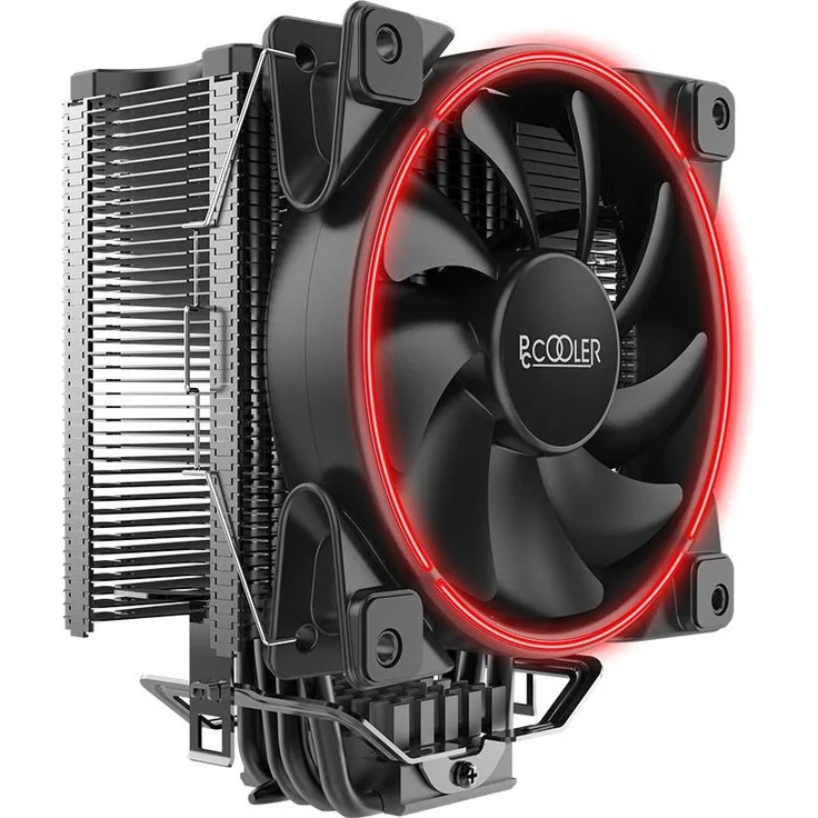 Pccooler GI-X6R Corona Rot, CPU Kühler mit 160 W TDP, 148 mm Höhe, kompatibel mit Intel und AMD, rotes LED Licht