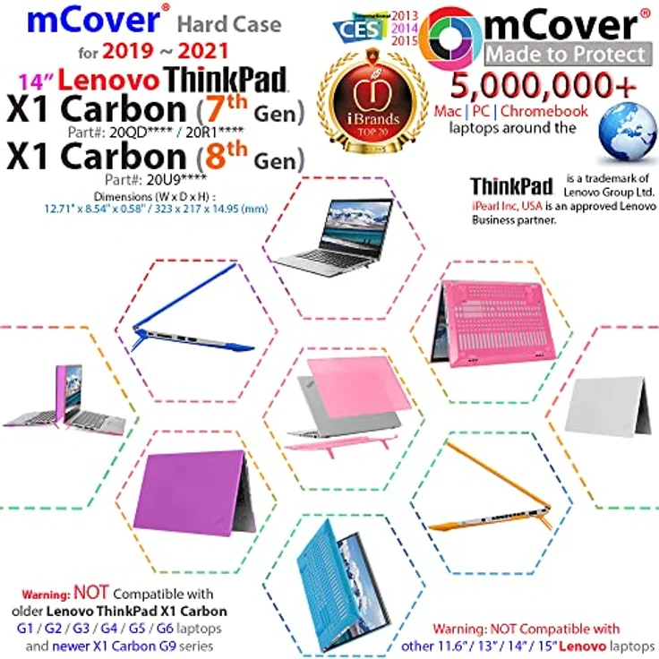 mCover Hartschale für Lenovo ThinkPad X1 Carbon G7 (14 Zoll / 35,6 cm) farblos - Preisvergleich – Bild 2