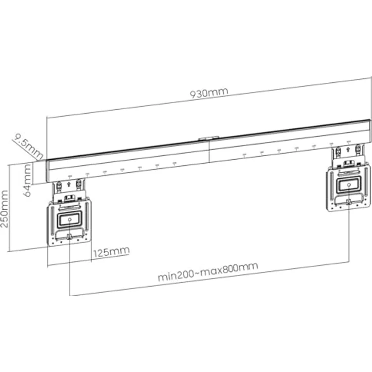 NEDIS Feste TV-Wandhalterung - 43-100", 75 kg - Ultraflach, Mikrowandabstand, Stahl, Schwarz – Bild 4