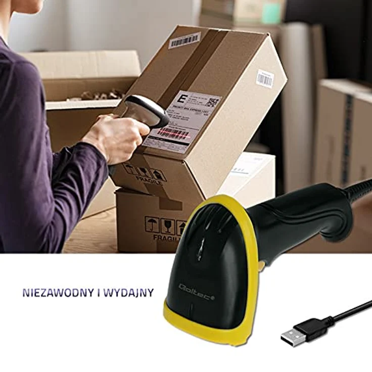 Qoltec Laser Scanner 1D | 2D | USB | Black, Barcode-Scanner – Bild 2