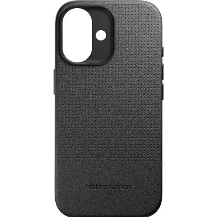 Native Union Active Case für iPhone 17, robuste Smartphone Hülle aus tierfreier Leder-Alternative, MagSafe-kompatibel, schwarz