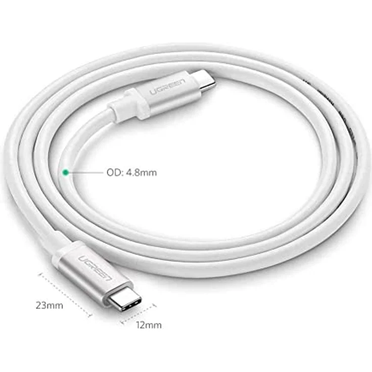 Ugreen USB-C Kabel US264, 2m, Schnellladung, Weiß, 40 MB/s Datenübertragung – Bild 2