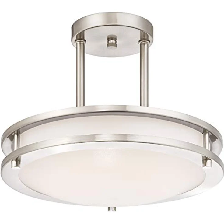 Westinghouse Lighting 64009, Dimmbare LED-Deckenleuchte 30 cm, gebürstetes Nickel mit weißem Acrylglasschirm – Bild 1