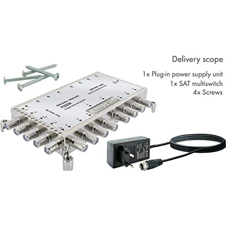 SCHWAIGER 5224 Multischalter 16-Teilnehmer SAT-Verteiler, digitaler 16-Wege-Splitter mit externem Netzteil und Montagematerial – Bild 5