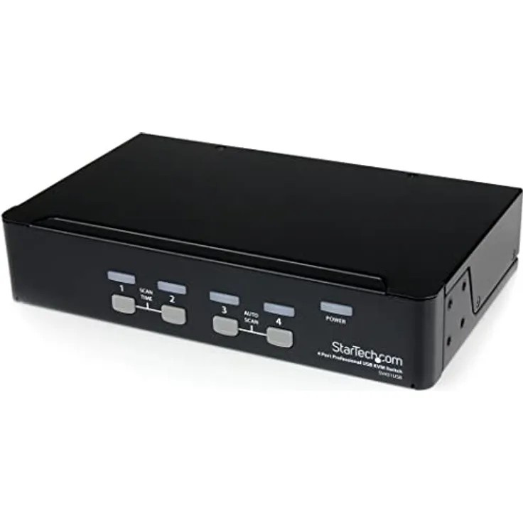 StarTech.com 4 Port VGA USB KVM Switch mit Hub - VGA KVM Umschalter für 4 PC's - Desktop KVM Switch mit 4x USB 2.0, 1x VGA Buchse