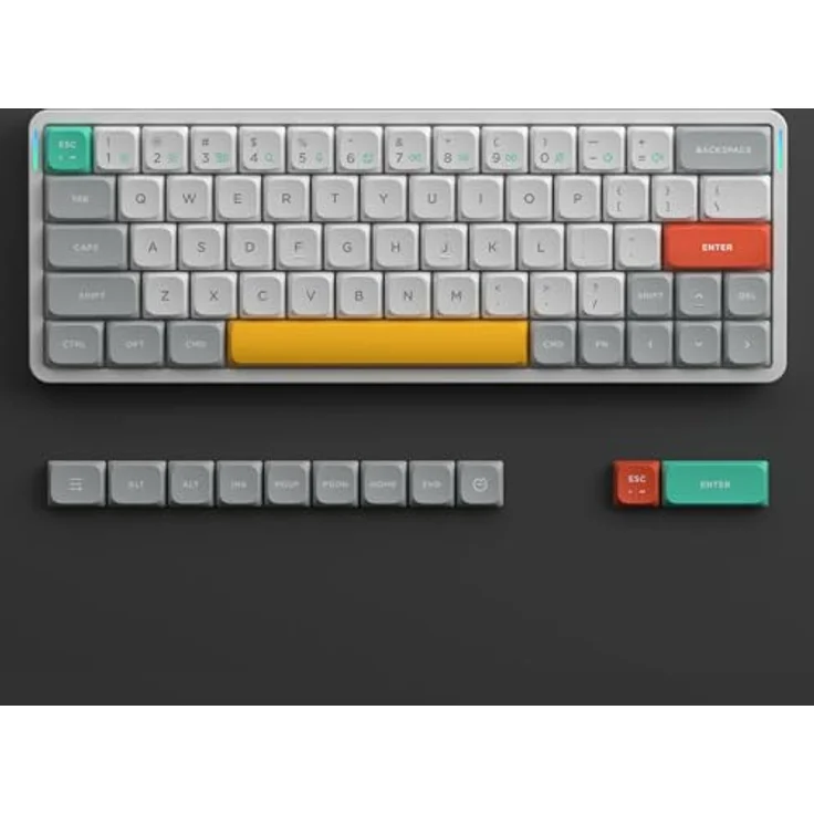 nuphy Air60 V2 Tragbar Mechanische kabellose Mini-Tastatur mit Beleuchtung, QMK/VIA Kompatibel, Bluetooth 5.1/2.4GHz, USB-C - Weiß Gateron Wisteria Switch – Bild 3