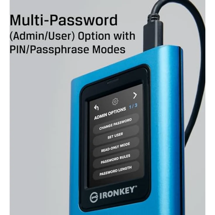 Kingston IronKey Vault Privacy 80 - Externe SSD - FIPS 197-zertifiziert mit XTS-AES-256-Bit-Verschlüsselung - Up to 230MB/s beim Lesen, 250MB/s beim Schreiben - IKVP80ES/3840G – Bild 5