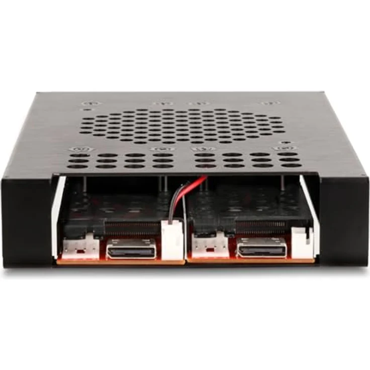 Delock 3.5" Wechselrahmen für 2x M.2 NVMe SSD SFF-8612, stabiler Metallrahmen mit Schlüsselschloss und Vibrationsdämpfung – Bild 4