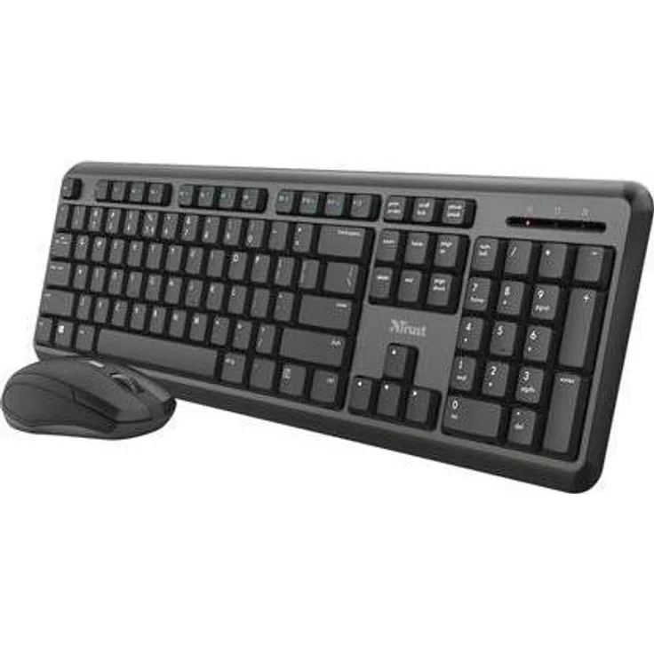 Trust ODY, 100%-Kabellose Tastatur mit RF Wireless Verbindung, Deutsches Layout, Schwarz
