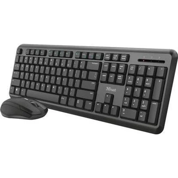 Trust ODY, 100%-Kabellose Tastatur mit RF Wireless Verbindung, Deutsches Layout, Schwarz