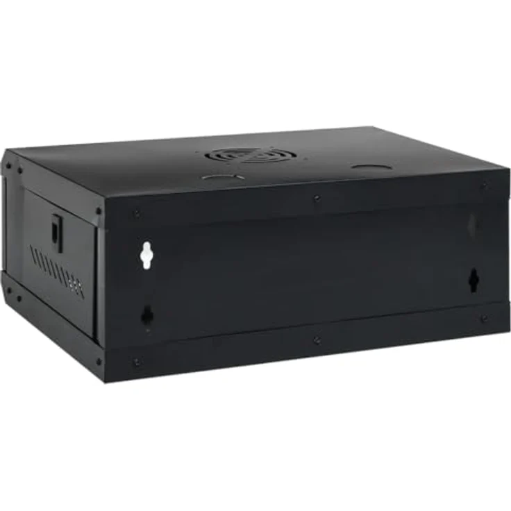 vidaXL 4U Wand-Netzwerkschrank 19" IP20 53x40x21 cm, Robuste Konstruktion aus Stahl, abschließbare Fronttür, schwarz – Bild 5