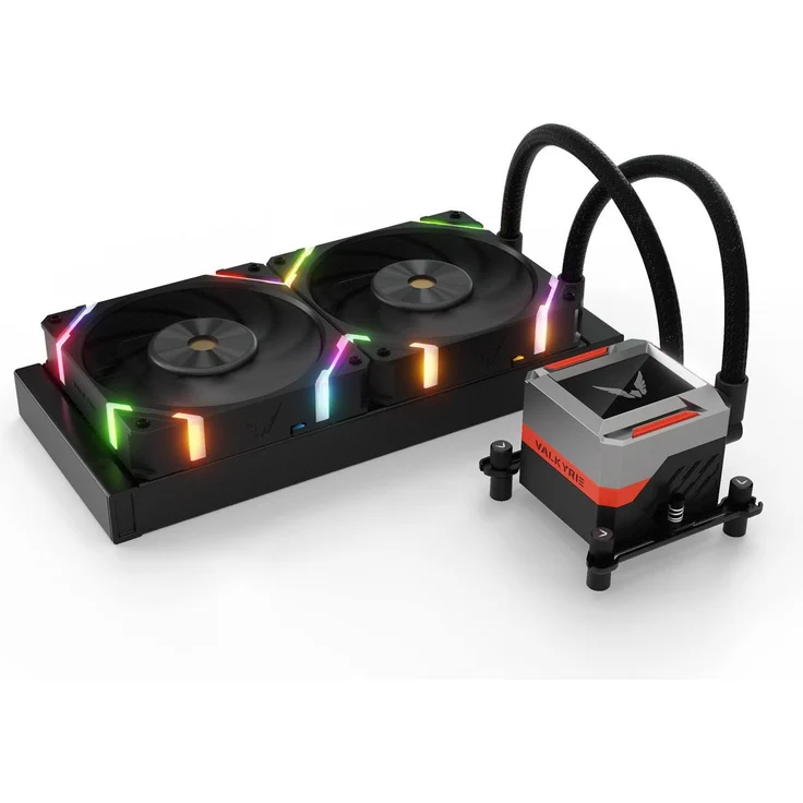 Valkyrie Syn 240 ARGB, CPU Wasserkühler mit anpassbarem LCD-Bildschirm und Hochdrehzahlpumpe, Schwarz