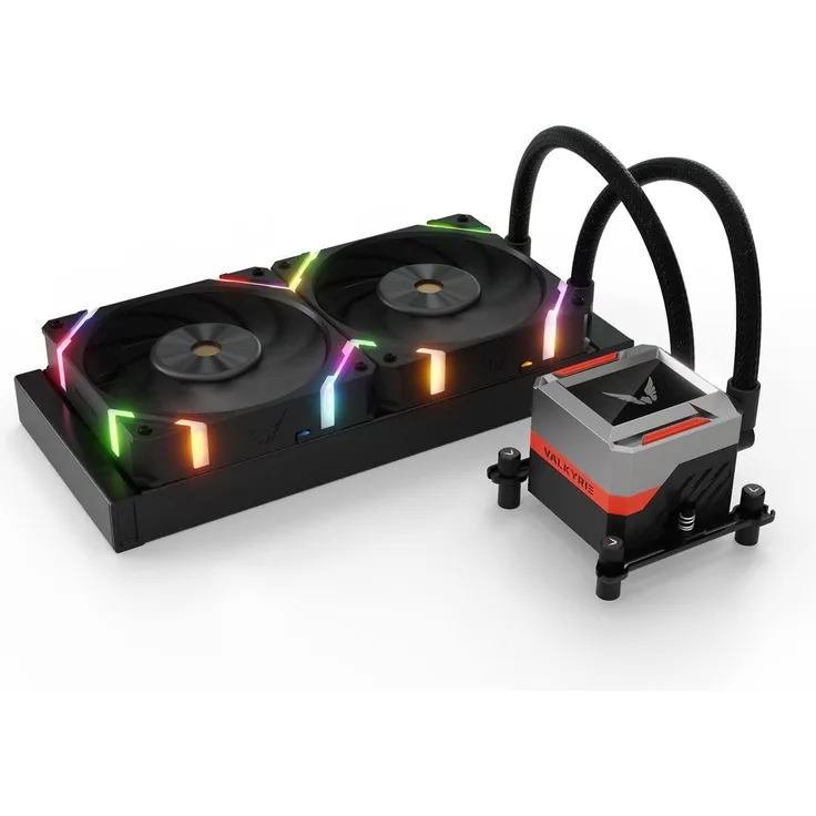 Valkyrie Syn 240 ARGB, CPU Wasserkühler mit anpassbarem LCD-Bildschirm und Hochdrehzahlpumpe, Schwarz
