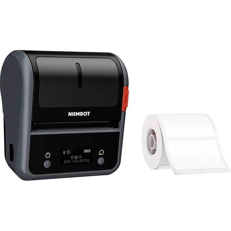Niimbot Drukarka Etykiet B3S P, Etikettendrucker mit Bluetooth, Druckbreite bis 72 mm, grau