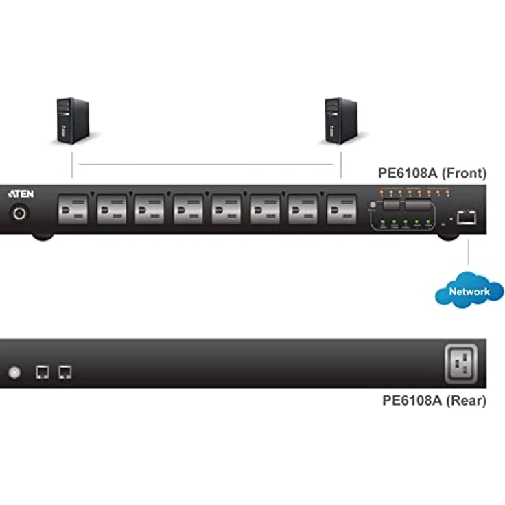 Aten IP Power Switch, Steckdosenleiste mit 8 Ports und 3 m Kabellänge, intelligente PDU mit Messwertabnahme und Schaltfunktionen – Bild 3