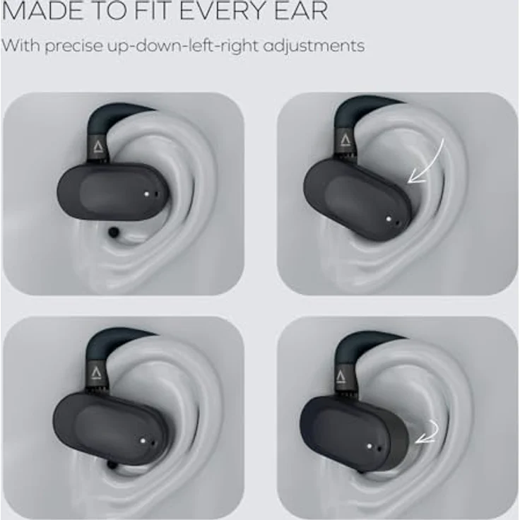 CREATIVE Outlier Go Kabelloser Open-Ear-Kopfhörer mit Verstellbarer Passform und Ohrbügeln, bis zu 26 Stunden Gesamtspielzeit, Zwei Mikrofone, Bluetooth 5.4, IPX4 wasserbeständig (Dunkelblau) – Bild 4
