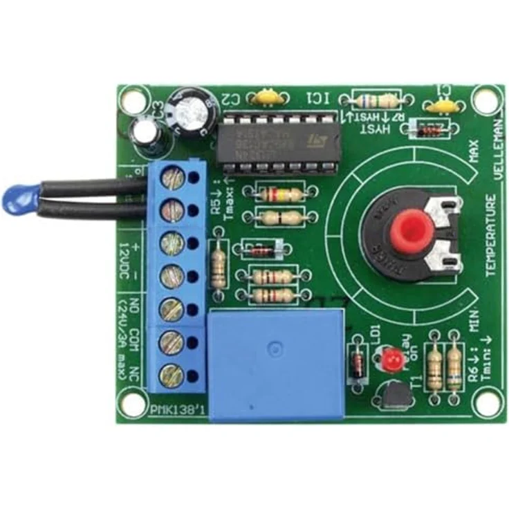 Whadda Thermostat Lötbausatz, DIY-Modul mit LED-Anzeige und NTC-Temperatursensor, Temperaturbereich +5 °C bis +30 °C – Bild 6