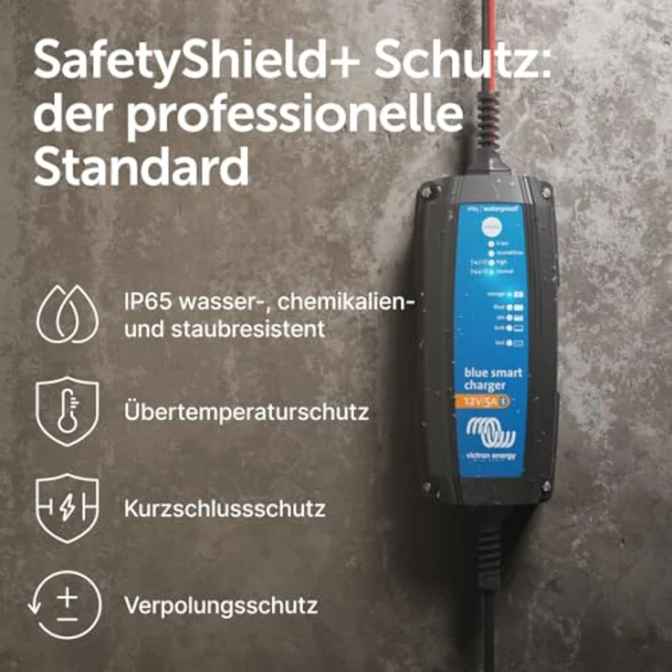 Victron Energy Blue Smart IP65 Bleiakku-Ladegerät, 12V 5A, Bluetooth-Steuerung, staub- und wasserdicht – Bild 8