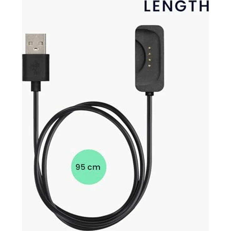 kwmobile USB Kabel Charger für OnePlus Watch 2 / Watch 3, schnelles Aufladekabel in Schwarz, ideal als Zweitkabel, 100 cm Länge – Bild 3