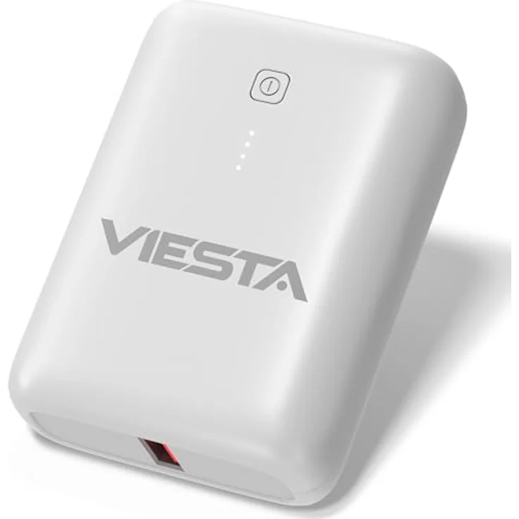 UMBRELLA Powerbank Mini 9000 mAh USB-C Weiß – PD20 W Schnellladefunktion, USB & Type-C Ausgänge, LED-Batterieanzeige, ultrakompakt – Bild 1