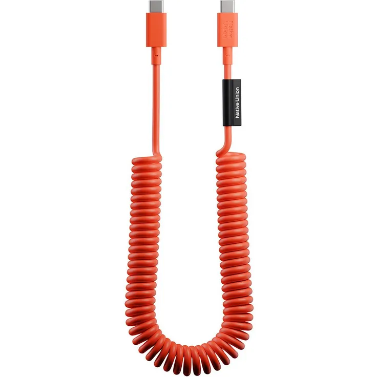 Native Union USB-C Spiralkabel 60W, 2,4m, Serie POP, Schnellladen, Rot