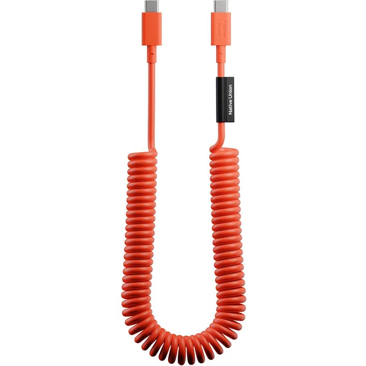 Native Union USB-C Spiralkabel 60W, 2,4m, Serie POP, Schnellladen, Rot