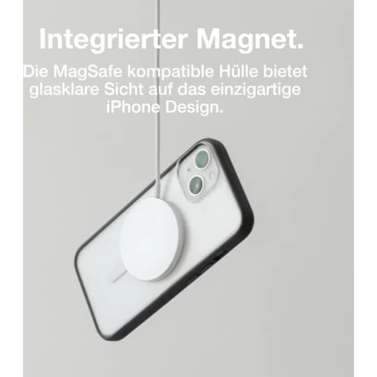 Woodcessories - Magnetisches Bio Clear Case transparent für iPhone 15,kompatibel mit MagSafe, Hülle durchsichtig mit Magnet, schwarz klar, Nachhaltig – Bild 3
