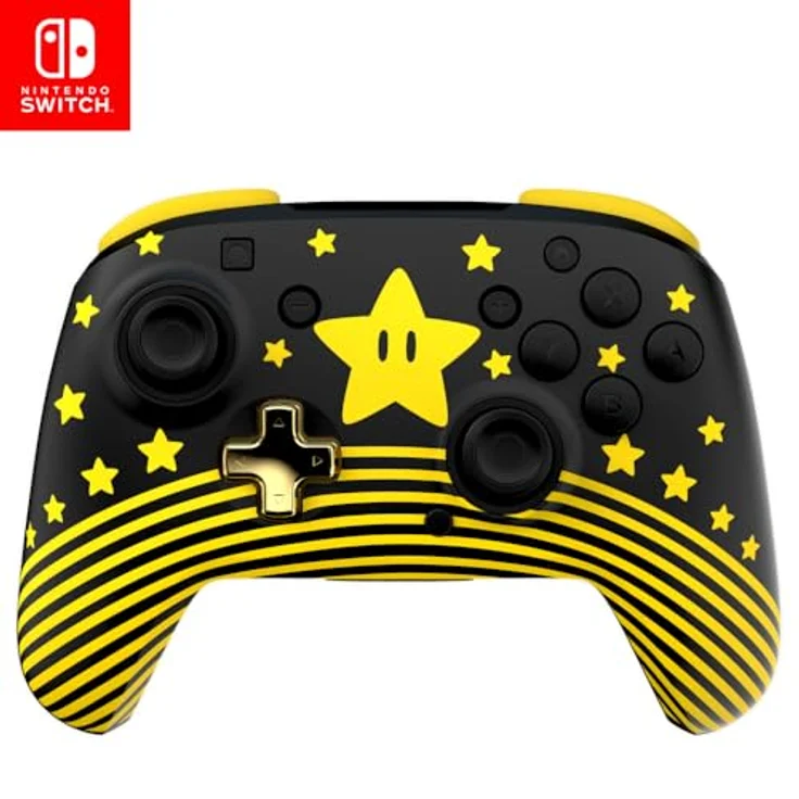 Turtle Beach Rematch Wireless Controller: Super Mario Star - Leuchtet im Dunkeln, Aufladbare Batterie, Offiziell Lizenziert für Nintendo Switch, Lite und OLED – Bild 1