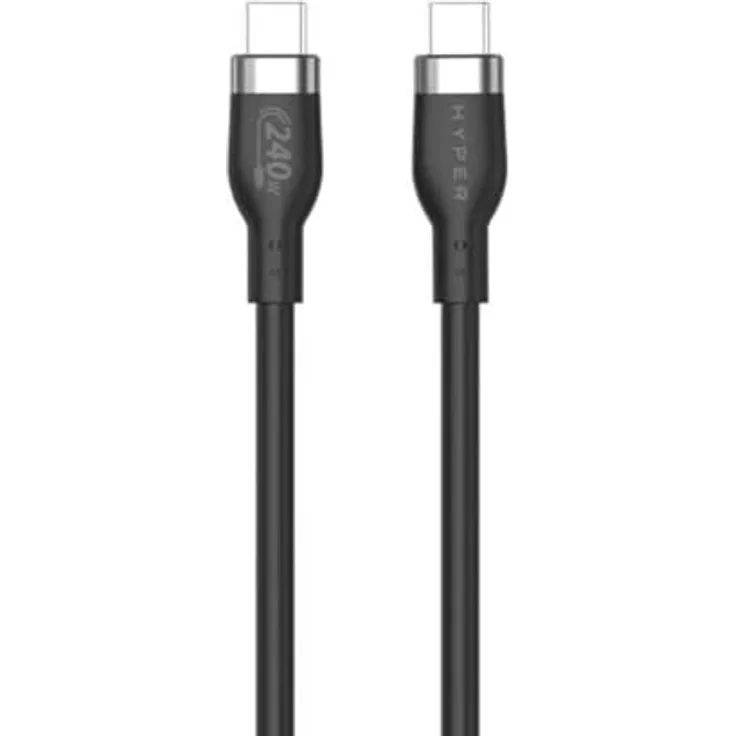 Targus HyperJuice 240 W USB-C Kabel, 1 m Silikon, rotierbar und verwicklungssicher, schwarz