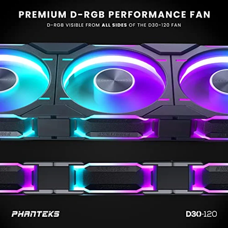 Phanteks D30 PWM Reverse Airflow D-RGB Lüfter, 3er Pack – 120 mm, schwarz - Preisvergleich – Bild 4